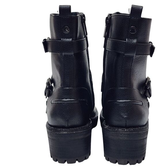 KENNETH COLE REACTION Tate Biker Jewel Lug Sole Booties Size 7.5 M Black - Picture 7 of 14